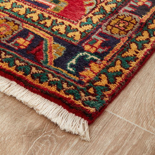Red HandKnotted Wool Runner Temple & ster