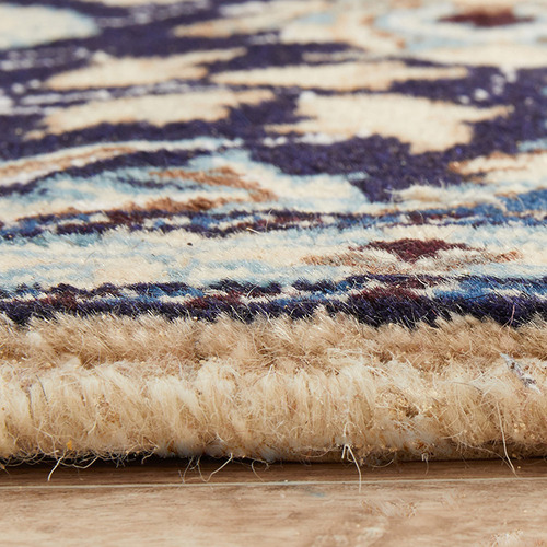 TheHandmadeCollection Navy HandKnotted Wool Runner Temple & ster