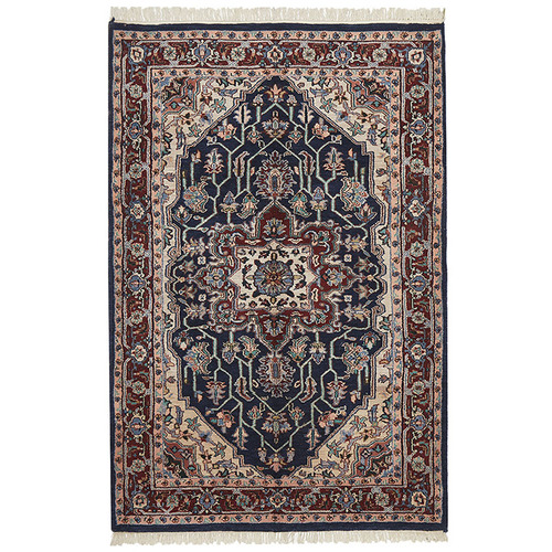 Cream Jaypor Handmade Wool Rug