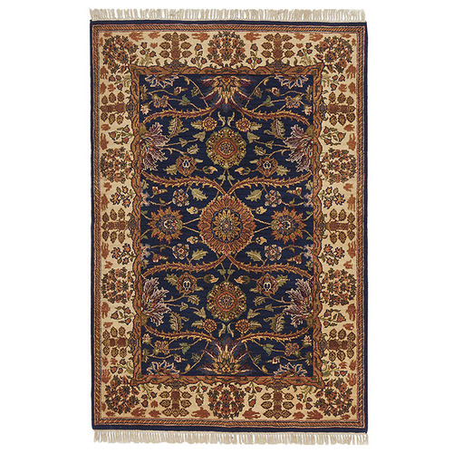 Navy Jaypor Handmade Wool Rug