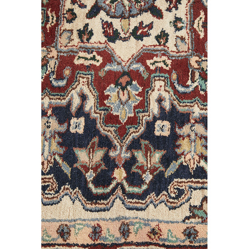 Cream Jaypor Handmade Wool Rug
