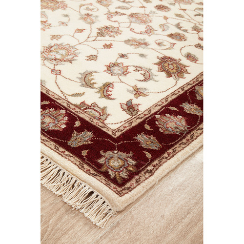 Hand-Knotted Wool & Silk Persian Rug