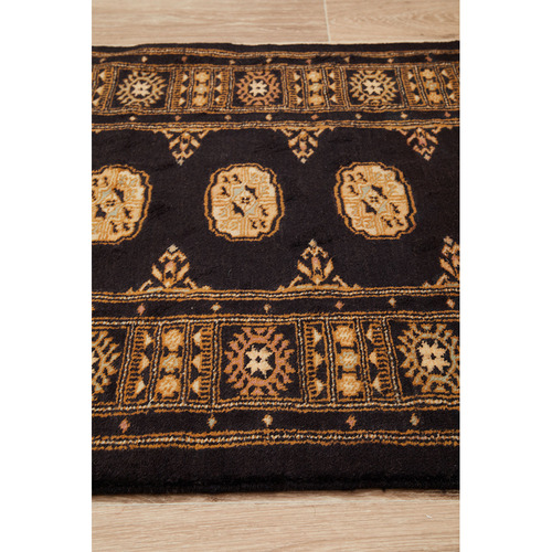 Brown Hand-Knotted Traditional Wool Rug