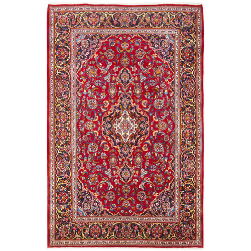Crimson Wool Persian Kashan Rug