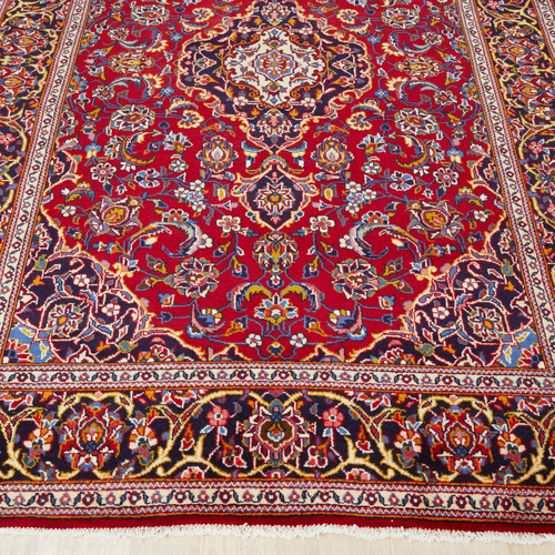 Crimson Wool Persian Kashan Rug