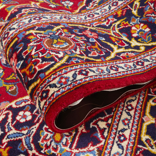 Crimson Wool Persian Kashan Rug
