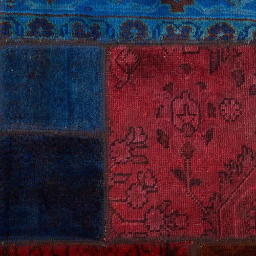 Patch Work Farnaka Hand-Knotted Wool Persian Rug