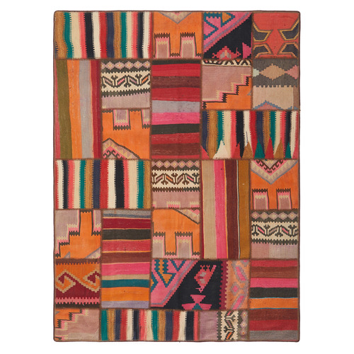 Patch Work Barsine Hand-Knotted Wool Persian Rug