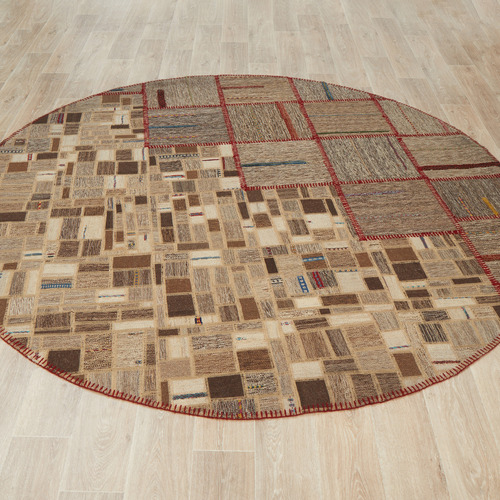 Hardy Persian Hand-Knotted Wool Round Rug