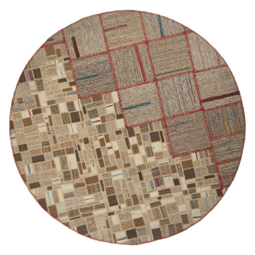 Hardy Persian Hand-Knotted Wool Round Rug