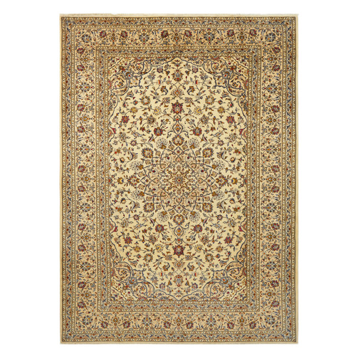 Beige Persian Hand-Knotted Wool Rug