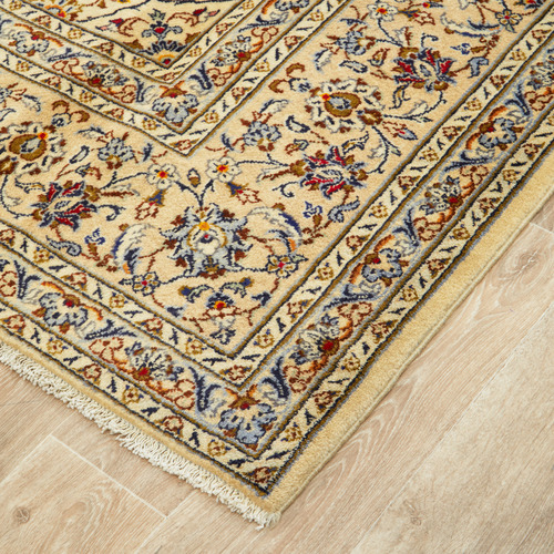 Beige Persian Hand-Knotted Wool Rug