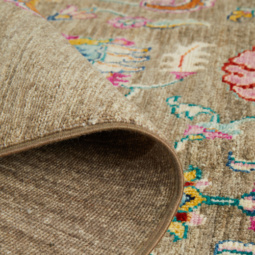 Brown Persian Hand-Knotted Wool Rug