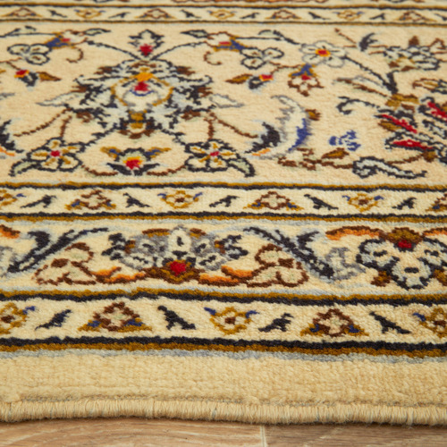 Beige Persian Hand-Knotted Wool Rug