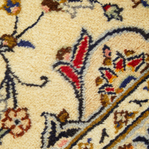 Beige Persian Hand-Knotted Wool Rug