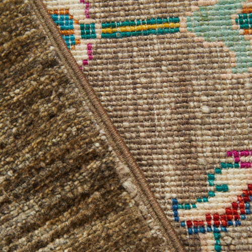 Brown Persian Hand-Knotted Wool Rug