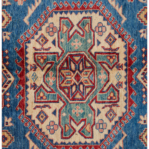 Red & Blue Persian Hand-Knotted Wool Rug