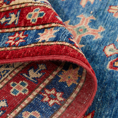 Red & Blue Persian Hand-Knotted Wool Rug