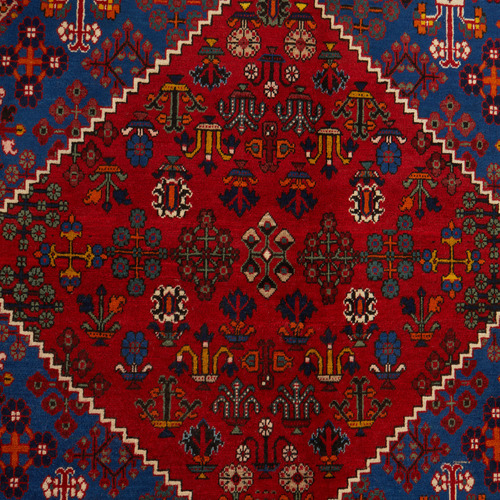 Red Persian Hand-Knotted Wool Rug