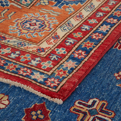 Red & Blue Persian Hand-Knotted Wool Rug