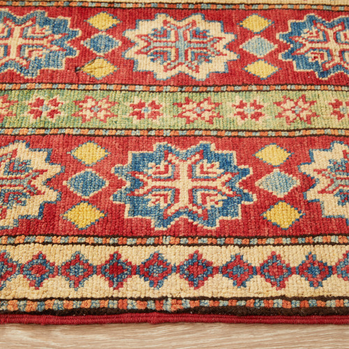 Red & Blue Persian Medallion Hand-Knotted Rug