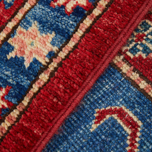 Red & Blue Persian Hand-Knotted Wool Rug