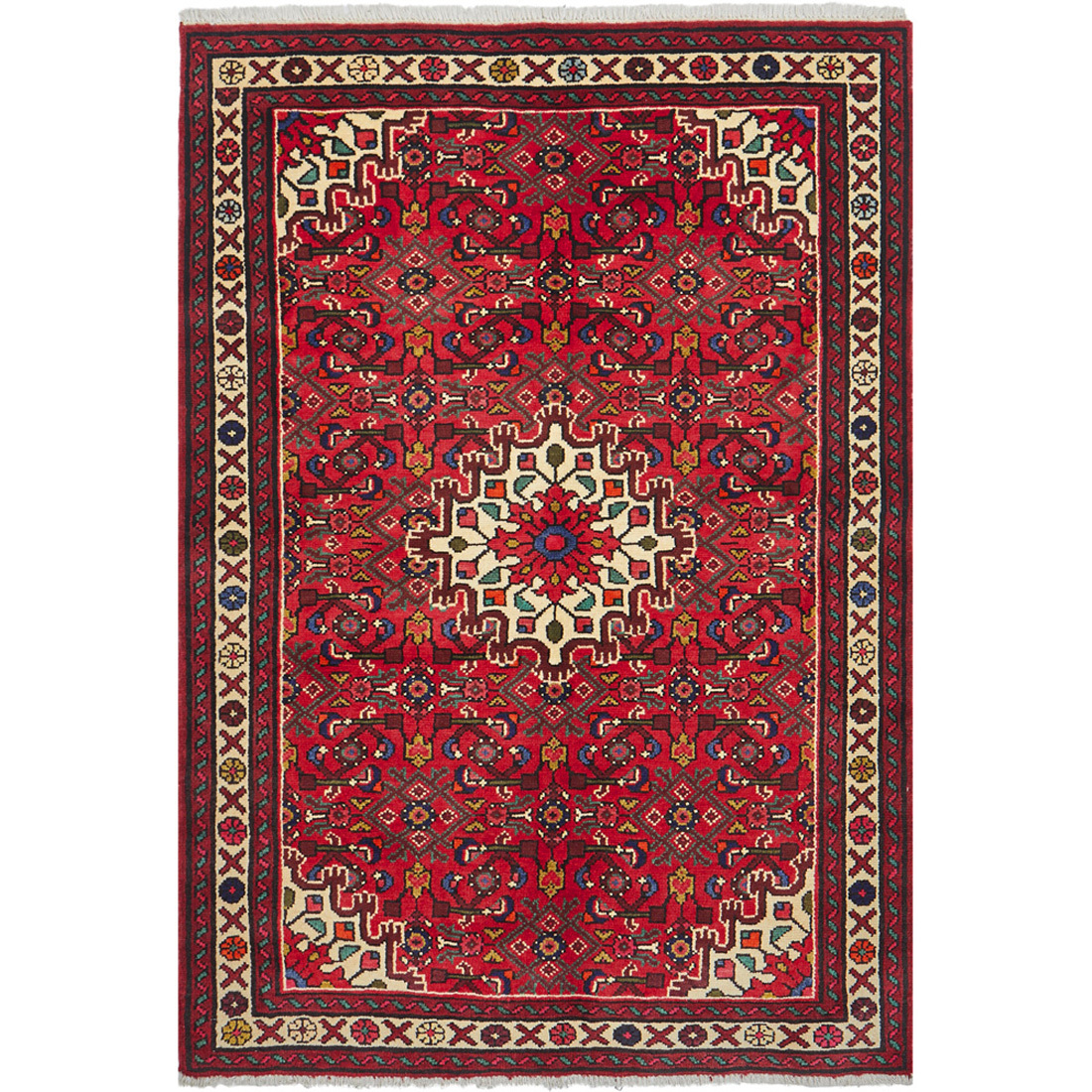 Hamedan Hand-Knotted Wool Rug