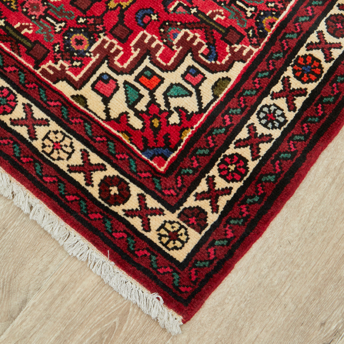 Hamedan Hand-Knotted Wool Rug