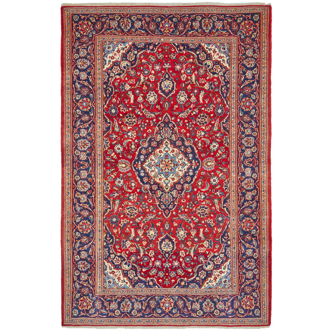 Kashan Hand-Knotted Wool Rug