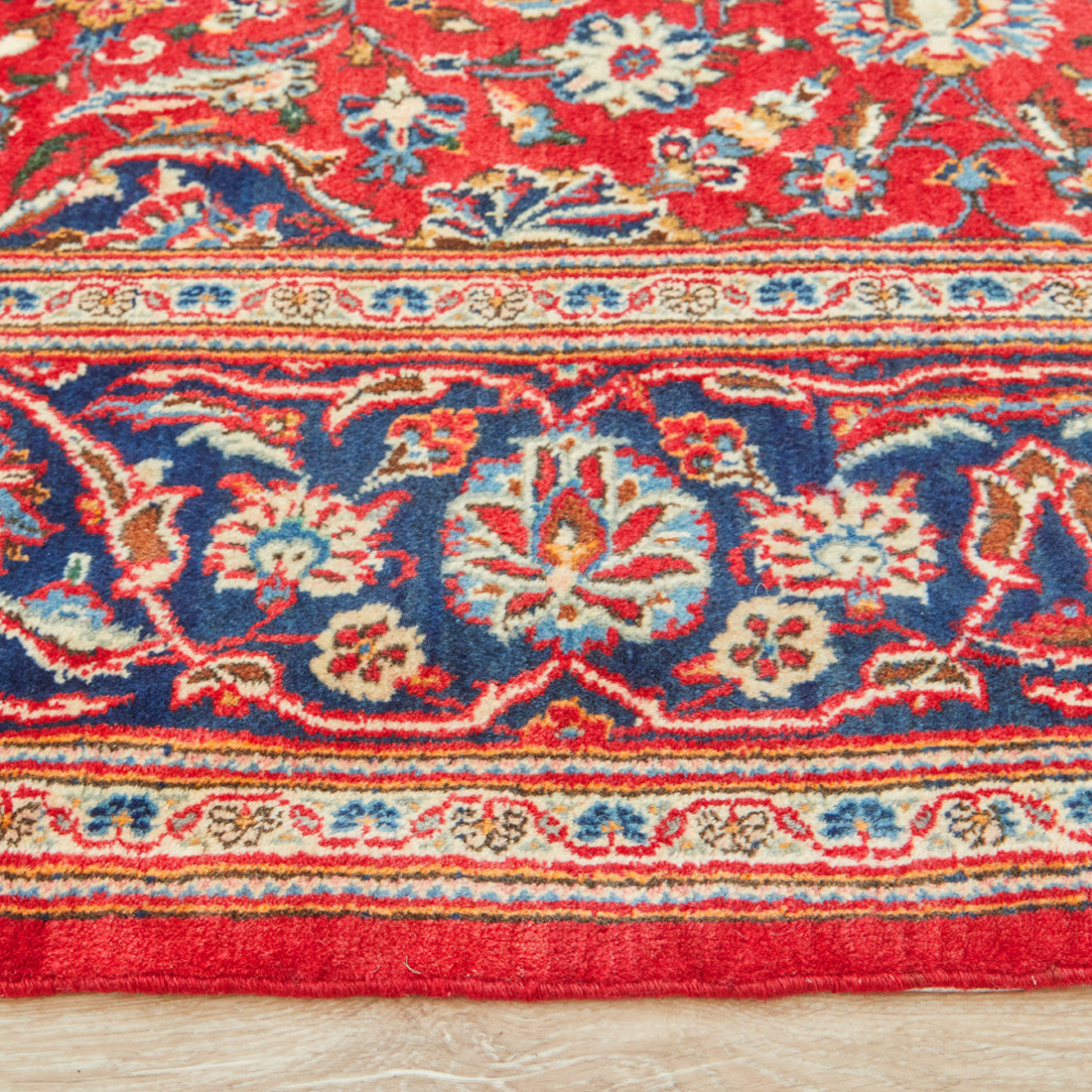 Kashan Hand-Knotted Wool Rug
