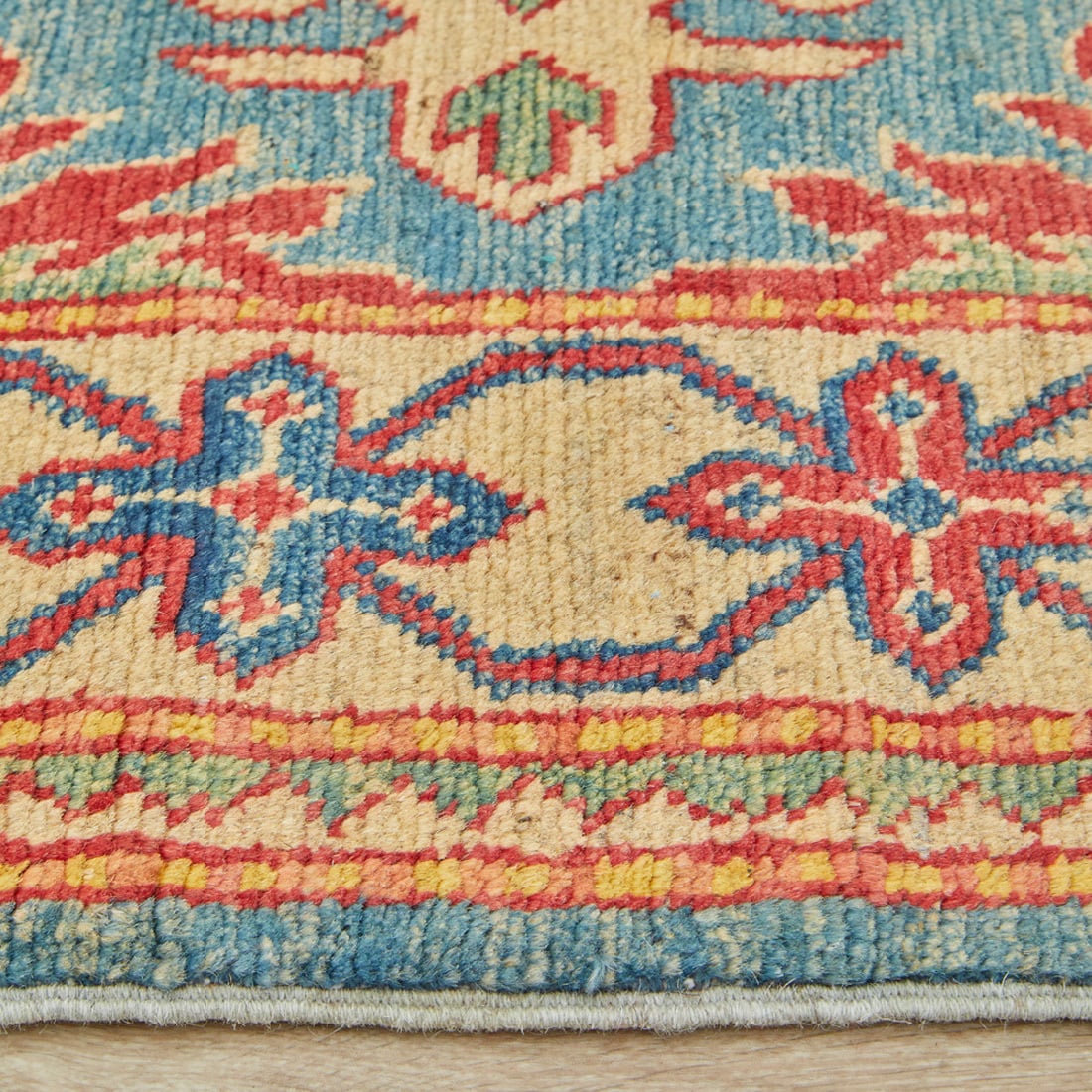 Kazak Hand-Knotted Wool Runner