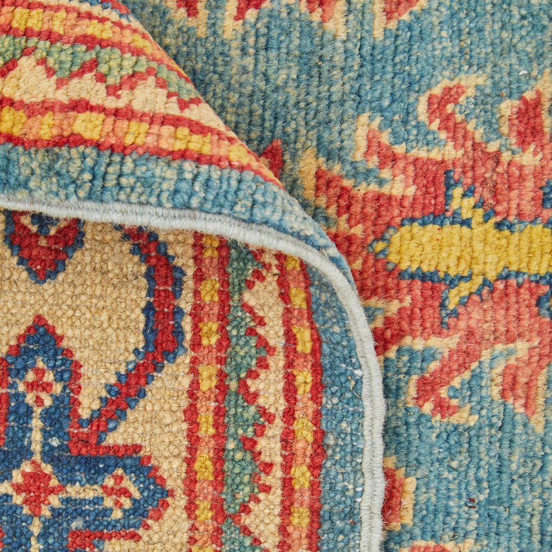 Kazak Hand-Knotted Wool Runner