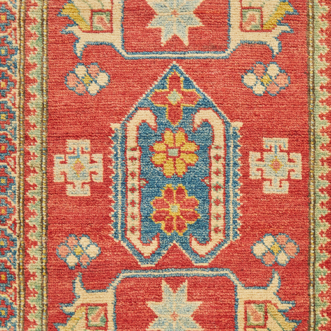 Kazak Hand-Knotted Wool Rug