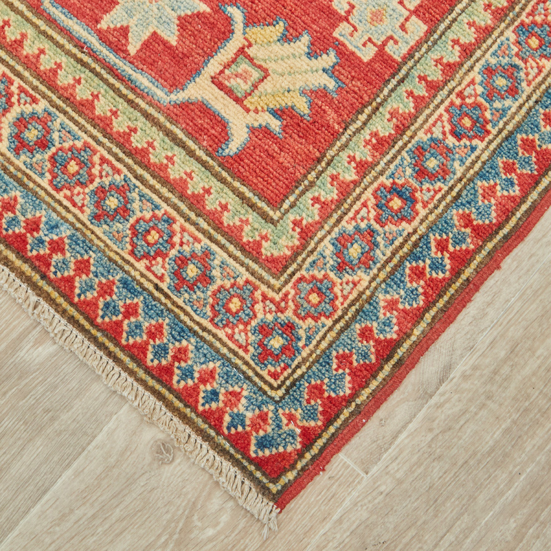 Kazak Hand-Knotted Wool Rug