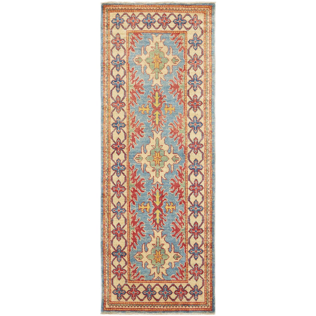Kazak Hand-Knotted Wool Runner