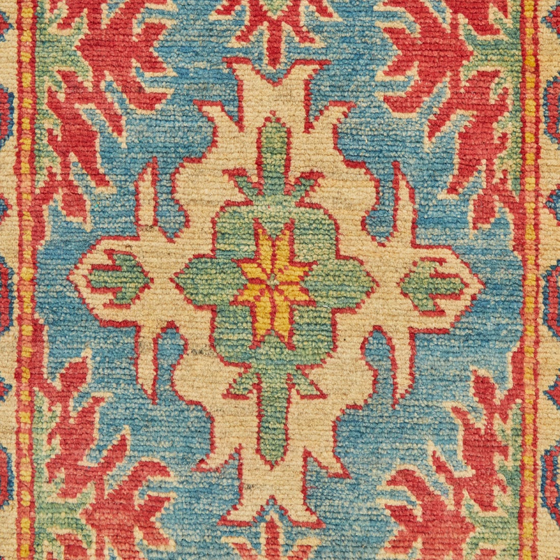 Kazak Hand-Knotted Wool Runner