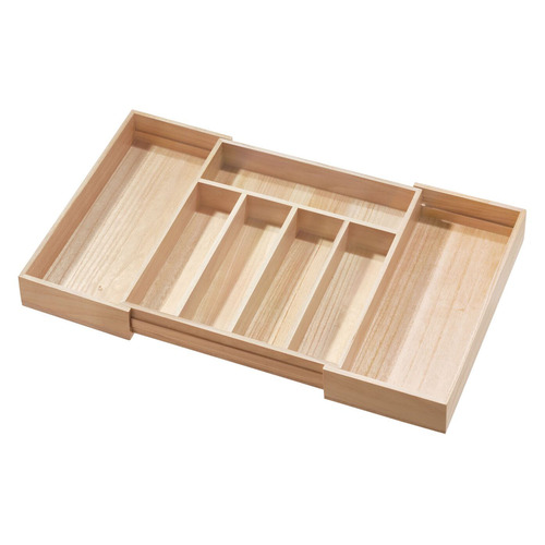 iDesign Eco Wood Extendable Cutlery Tray Temple & ster