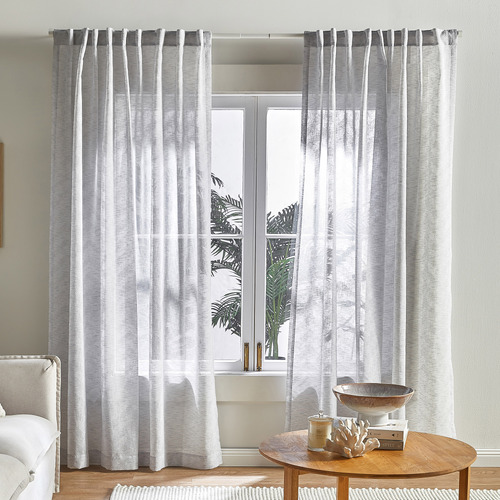 Grey Chevron Concealed Tab Top Curtains