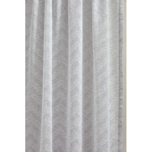 Grey Chevron Concealed Tab Top Curtains