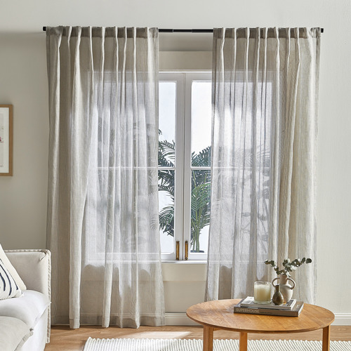Beach Coastline Concealed Tab Top Curtains
