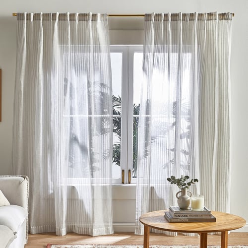 Smoke Haven Stripe Concealed Tab Top Curtains