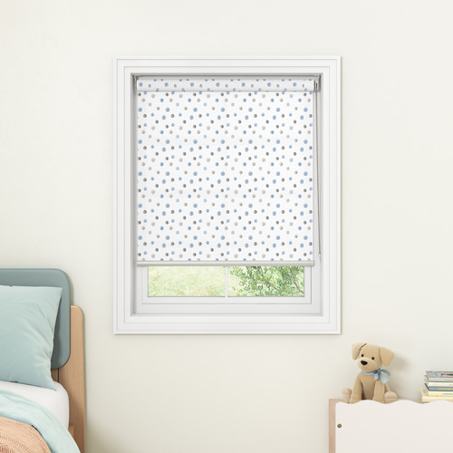 Blue Confetti Blockout Roller Blind