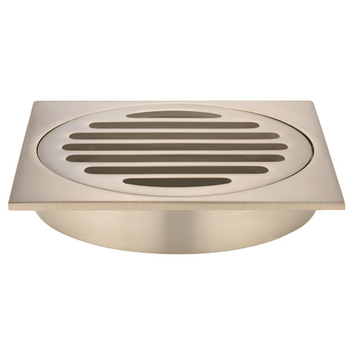 10cm Champagne Square Shower Grate Floor Drain