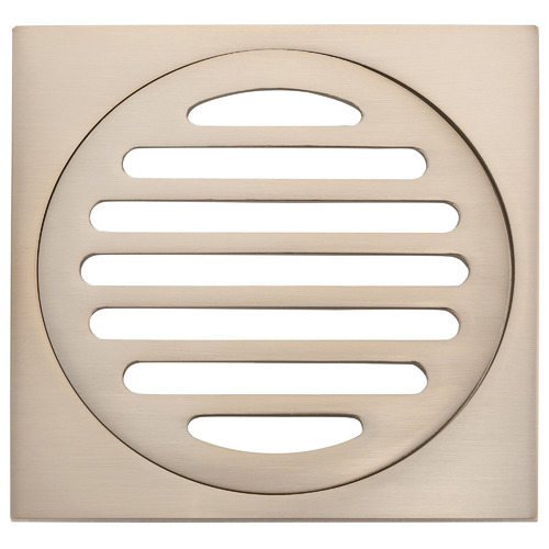 10cm Champagne Square Shower Grate Floor Drain
