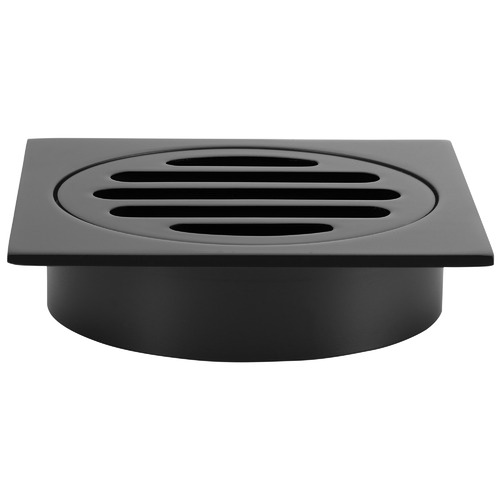 8cm Matte Black Square Shower Grate Floor Drain