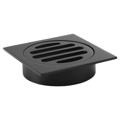 8cm Matte Black Square Shower Grate Floor Drain
