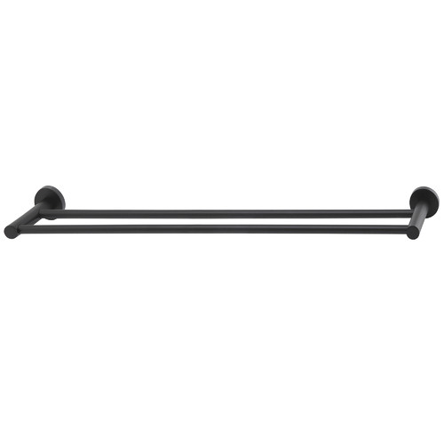 matt black double towel rail
