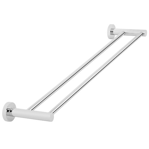 60cm Matte Black Round Double Towel Rail