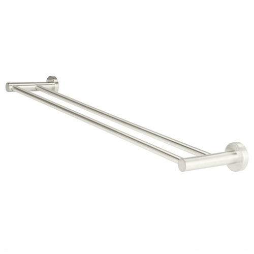Brushed Nickel Double Towel Rail | Temple & Webster