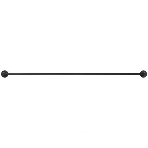 90cm Matte Black Round Single Towel Rail